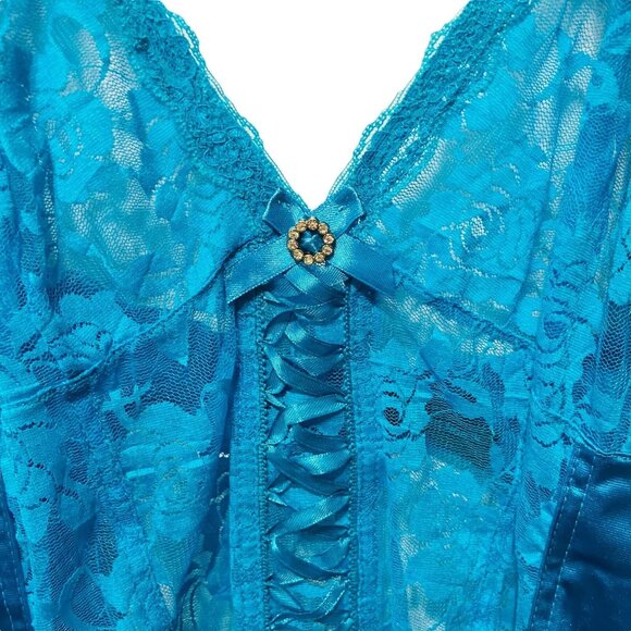 #4615 COLLECTION LINGERIE SIZE 3X-4X TURQUOISE NWT - Picture 5 of 10
